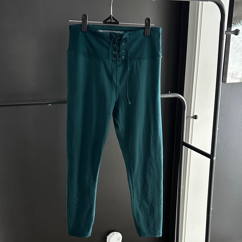 Victoria's Secret Dark Green Lace-Up Leggings